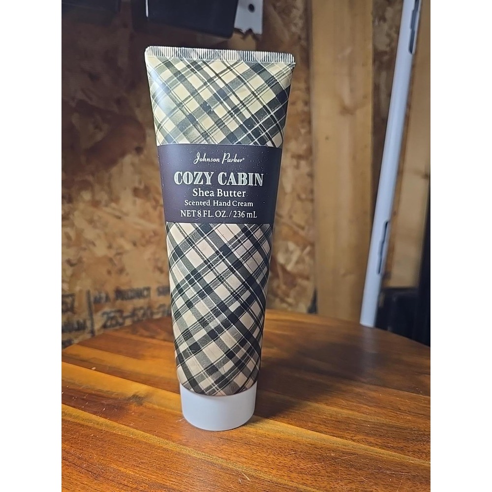 Johnson Parker Cozy Cabin Shea Butter Scented Hand Cream 8 oz New Sealed Plaid